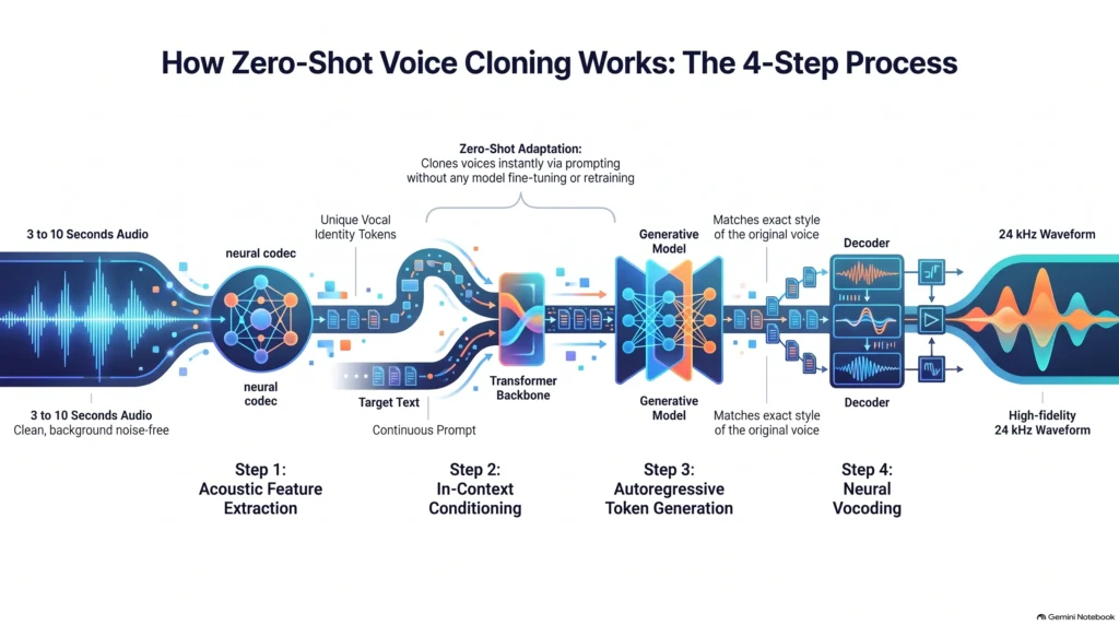 how does omnivoice zero shot voice cloning work with short audio